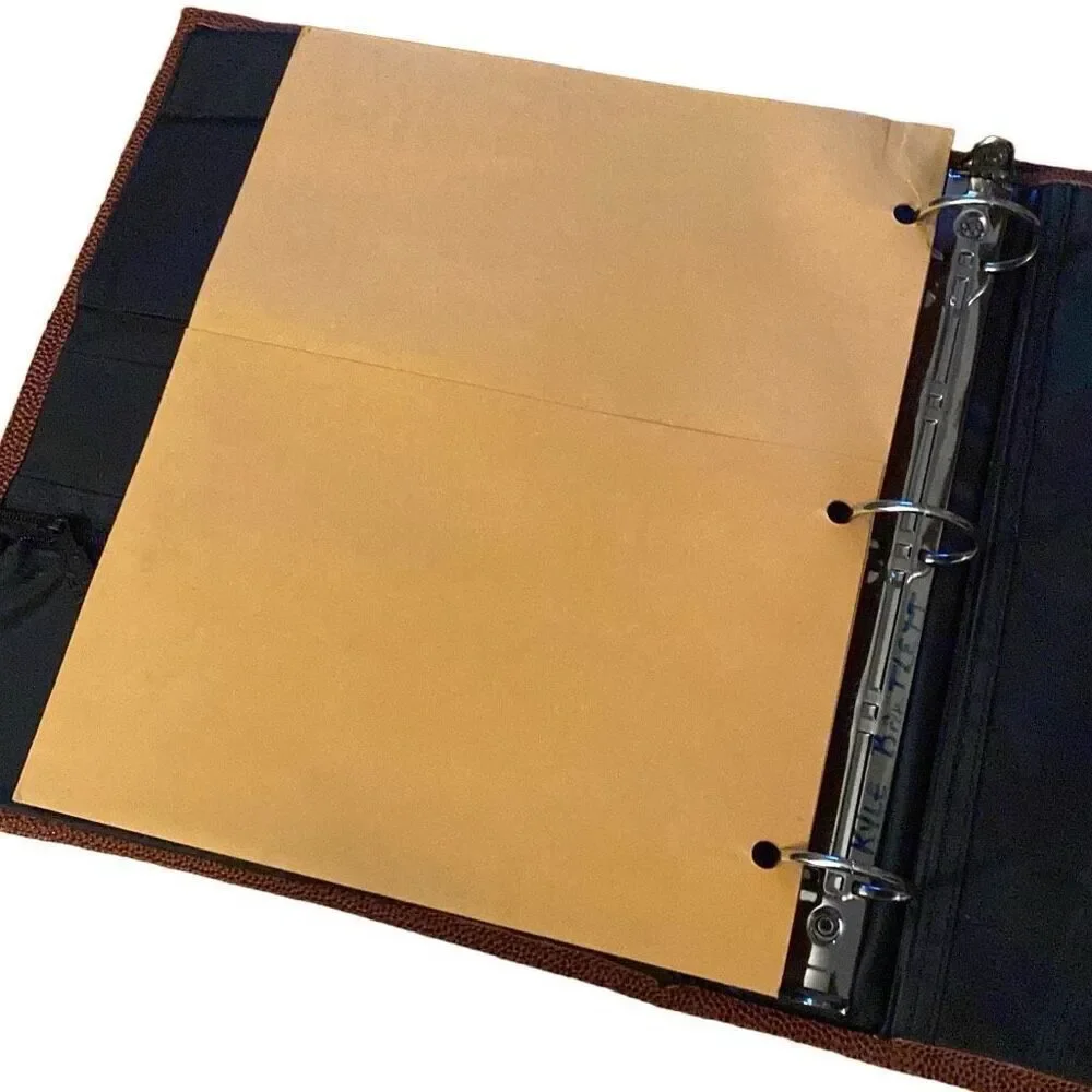 Pen-Tab Pro Football 3 Ring Binder Trapper Keeper Faux Leather Vintage 90s